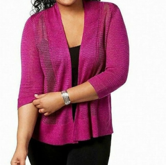 Alfani Purple Open Front Cardigan XS - Picture 4 of 4